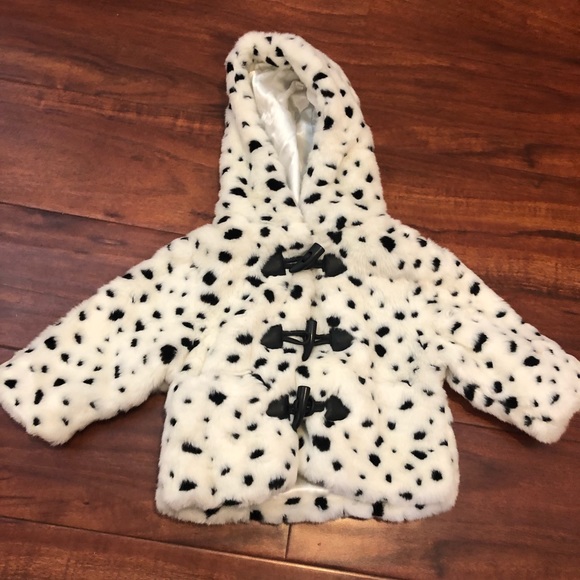 Disney Other - Disney Dalmatian Baby girl faux fur coat